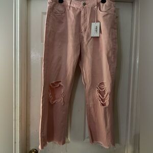 Pink distressed Vervet jeans with tags still attached. Size 31/13 & NW